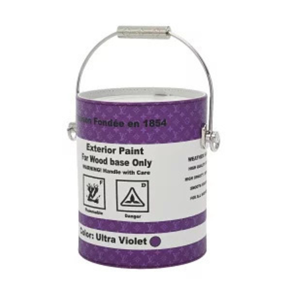 Louis Vuitton Leather Handbag Paint LV Purple Can Canvas Purple
